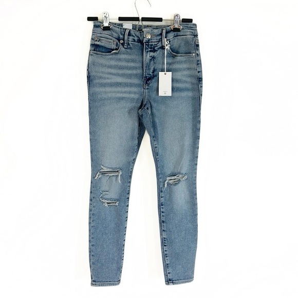 Good American Denim - Good American Good Legs Destroyed Skinny Leg Ankle Cropped Designer Jeans